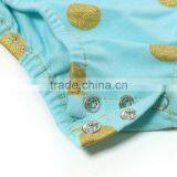 Summer 2016 Cotton Knit Aqua Gold Dots Romber Design for BBaby Girl thumbnail-5