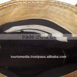 Handmade Braided Leather Handbag Moroccan Dark Tan Leather Handbag thumbnail-5