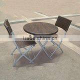 Rattan Plastic Outdoor Folding Chairs With Table
