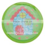 Top quality round green melamine christmas dinner dishes plate