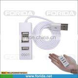 Hottest Mini USB COMBO 3ports USB 2.0 Hub Driver &TF Card Reader With 80CM Cable for Desktop