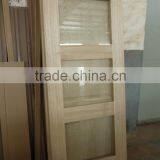 Unfinished Interior Modern Design Oak Veneered Wood Glass Door Design thumbnail-4