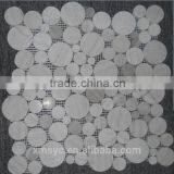 White Cream Marble Mosaic, White Woodvein Marble Mosaic, Round Marble Mosaic thumbnail-1