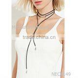 2016 Fashion Retro Long Women Chain Leaf Pendant Black Velvet Choker Necklace Quality Choice thumbnail-1