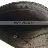 Black Leather Fringes Multi Color Hand Embroiderd Vintage Banjara Gypsy Small Clutch Purse thumbnail-2