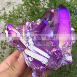 Purple Rough Crystal Stone Electroplating Titanium Coating Crystal Cluster Rainbows thumbnail-2