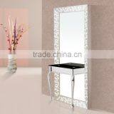Silver 1 Side Carved Pattern Hairdressing Mirror Stations With Desk M849 thumbnail-1