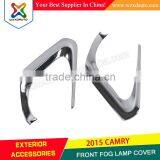 ABS CHROME MIRROR SILVER COLOR FRONT FOG LAMP TRIM COVER FOR 2015 CAMRY