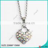 18" White Diamond Heart Pendant Necklace thumbnail-4