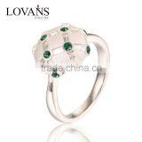 925 Silver Green Gemstone Racing Pigeon Rings Wholesale thumbnail-1
