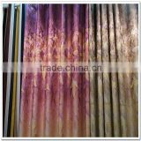 Concise Leaves Design Yarn Dye Printed Jacquard Gold Thread 100% Polyester Curtain Fabric