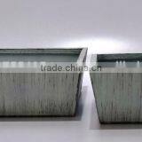 Square Metal Garden Planters in Antique Finish