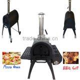 Outdoor Charcoal BBQ Grill Wood Fired Pizza Oven Baker thumbnail-1