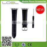 Crocodile Texture Genuine Leather Wristband Watch Band for Apple Watch Leather 38mm With Adapter thumbnail-3