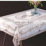 TJ-3745 Transparent Emboossed Tablecloth With Golden & Silver