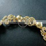 20cm 14K Light Gold Plated Brass Faceted Round Beads Link Fashion DIY Bracelet Supplies 1900069 thumbnail-3