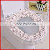 Pastoral Household Soft Polyester Lace Cloth Dust Washable Toilet Seat Cover U-shaped Toilet Mat thumbnail-3