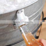 Galvanized Large Party Round Metal Beverage Tub With Stand thumbnail-2