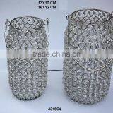Glass Diamond Lantern With in Nickel Finish thumbnail-1