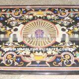 Rectangular Pietra Dura Marble Inlay Dining Table Top thumbnail-1