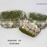 Plastic Planter With Moss Covered thumbnail-1