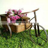 Mini Wooden Cart for Flowers and Plants thumbnail-1