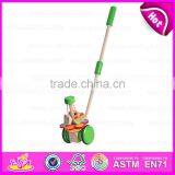 2015 Toddler Happy Wooden Pull and Push Toy,Baby Wooden Toy Push Along Animal Wooden Toys for Kids,Cartoon Hand Push Toy W05A001 thumbnail-3