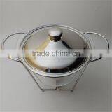 Large 4L Round Chafing Dish Glass Hot Food Warmer With Glass Dish thumbnail-2
