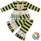 Organ Kids Wholesale Winter Clothes Pumpkin Girls Ruffle Outfits Cotton Stripe Baby Girl Clothing Set thumbnail-4