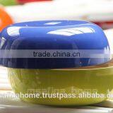 Round Colored Lacquer Bamboo Salad Bowl thumbnail-1
