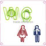 WC Female and Male Shapes Colors Metal Paper Clip