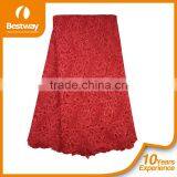 Royal Blue Chemical China Embroidery Lace Fabric Beaded Guipure Lace Cupion Lace CP0011 thumbnail-2