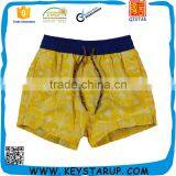 Yellow Contrast Color Waist Board Shorts in Swimwear & Beachwear thumbnail-1