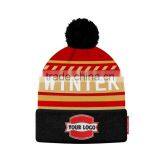 Kids Cotton Hand Knitted Woolen Caps Fashion Winter Hats And Caps With Pom thumbnail-3