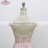 Long Floor-length White Lace Chiffon A Line Bridal Dress thumbnail-3