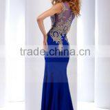 2016 Prom Dresses Scoop Mermaid Sweep/Brush Spandex With Applique Sleeveless Burgundy/Maroon thumbnail-4