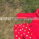 Winter/fall Scarf Set Girls Kids Clothing Hot Sell Red Suit Clothes Gold Dot Pant Set thumbnail-2