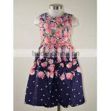 2017 Summer Lovely Cotton Flower Print Baby Girl Dress Frock Designs thumbnail-1