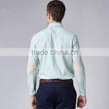 Men's Stripe Long Sleeve Cotton and Linen Light Blue Shirt thumbnail-4