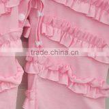 Hot Sale Pure Pink Ruffle Baby Winter Flower Romper Boutique Outfits Long Sleeve Fall Soft Baby Cotton Romper Wholesale thumbnail-4