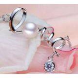 NEFFLY New Design 925 Sterling Sliver 18K Gold Plated LOVE Pearl Necklace Women Girls for Anniversary Free Shipping thumbnail-1