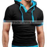 Factory OEM Services Short Sleeve High Quality Cheap Plain Two Tone Hoodie With Customized Logo thumbnail-3