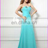 CE136 Simply Strapless Sexy Split Front Green Chiffon Beading Evening Gown thumbnail-4