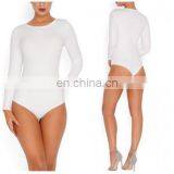 Mika72318 2017 Latest Design Fashion Factory Wholesale Women Sexy Red Ribbed Knit Bow Tie Open Back Bodysuit In White