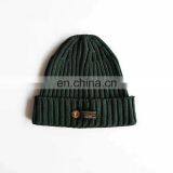 Custom Embroidered Logo 100% Wool Winter Beanie Knitted Hats With Pom Pom for Women