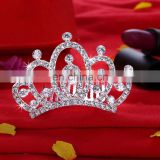 Fancy Kids Rhinestone Crystal Crown Diamante Princess Hair Tiara with Combs