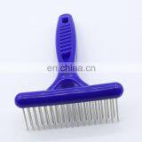 Portable Handle Dog Grooming Brush Double-rowed Teeth Needles Pets Fur Remover Comb thumbnail-6