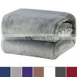 Silver Grey Travel Size Super Soft Fluffy Warm Solid Bed Throws Flannel Fleece Blanket thumbnail-2