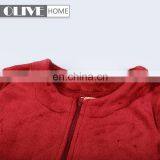 Woman's Fur Trim Cardigan With Long Sleeve Solid Flannel Pyjamas Bathrobe With Zipper thumbnail-4