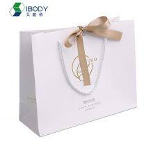 Luxury Ribbon Handle Boutique Shopping Packaging Euro Tote White Cardboard Paper Gift Bags thumbnail-2